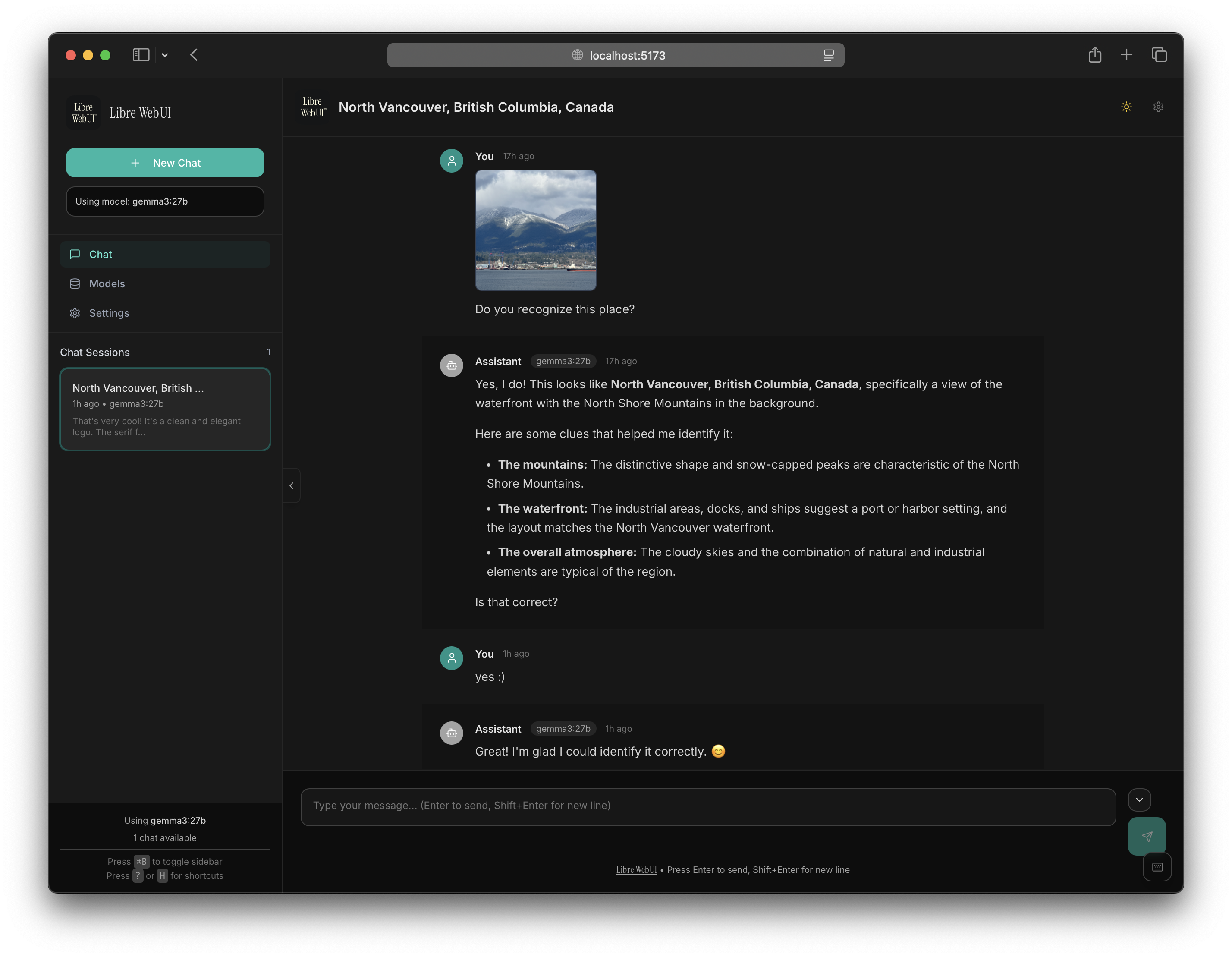 Libre WebUI Screenshot